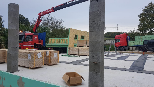 Montáž pomocou žeriavu